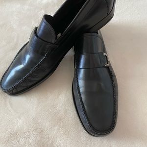 Salvatore Ferragamo Black Leather Horsebit Loafers